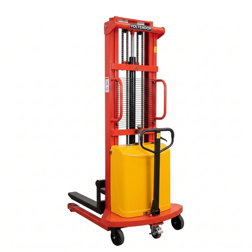 [38] Volteador Elevador de Tambos Semi-Eléctrico 500kg Batería 12V Altura 3.0m